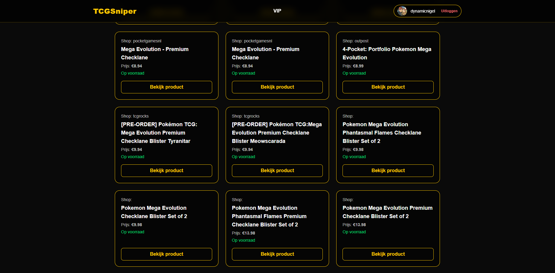 VIP en Singles uitleg